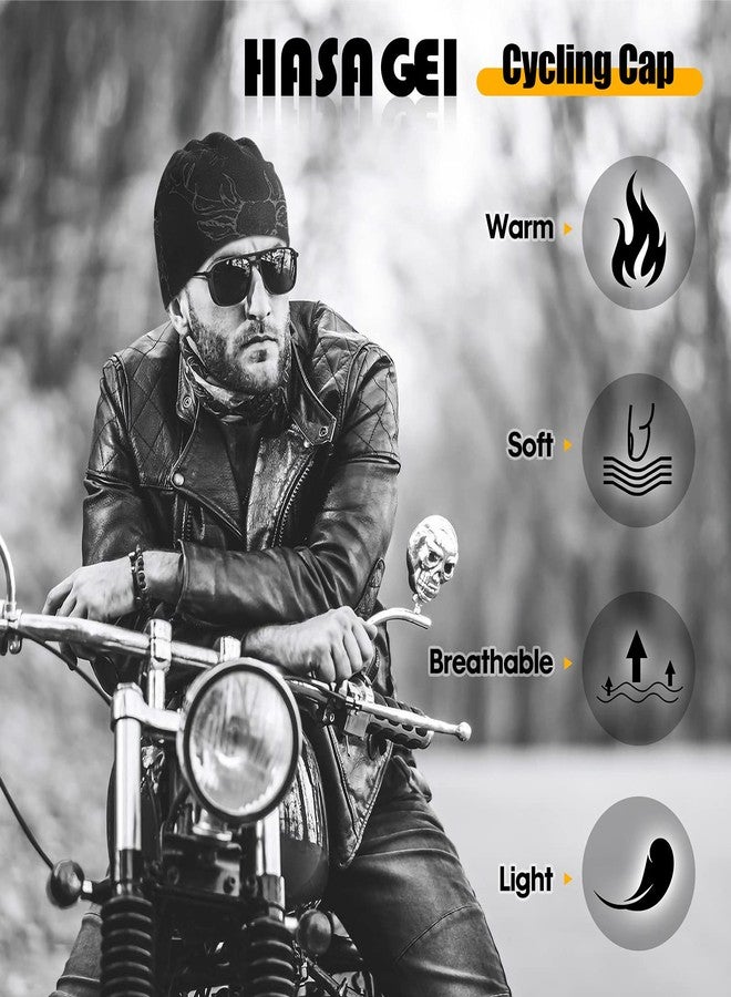 HASAGEI Skull Caps for Men, Women Breathable Helmet Liner, Cycling Cap Under Helmet Lightweight Beanie Hat Cold Season Warm Sports Skull Cap Antistatic Printed Hat - Image 2
